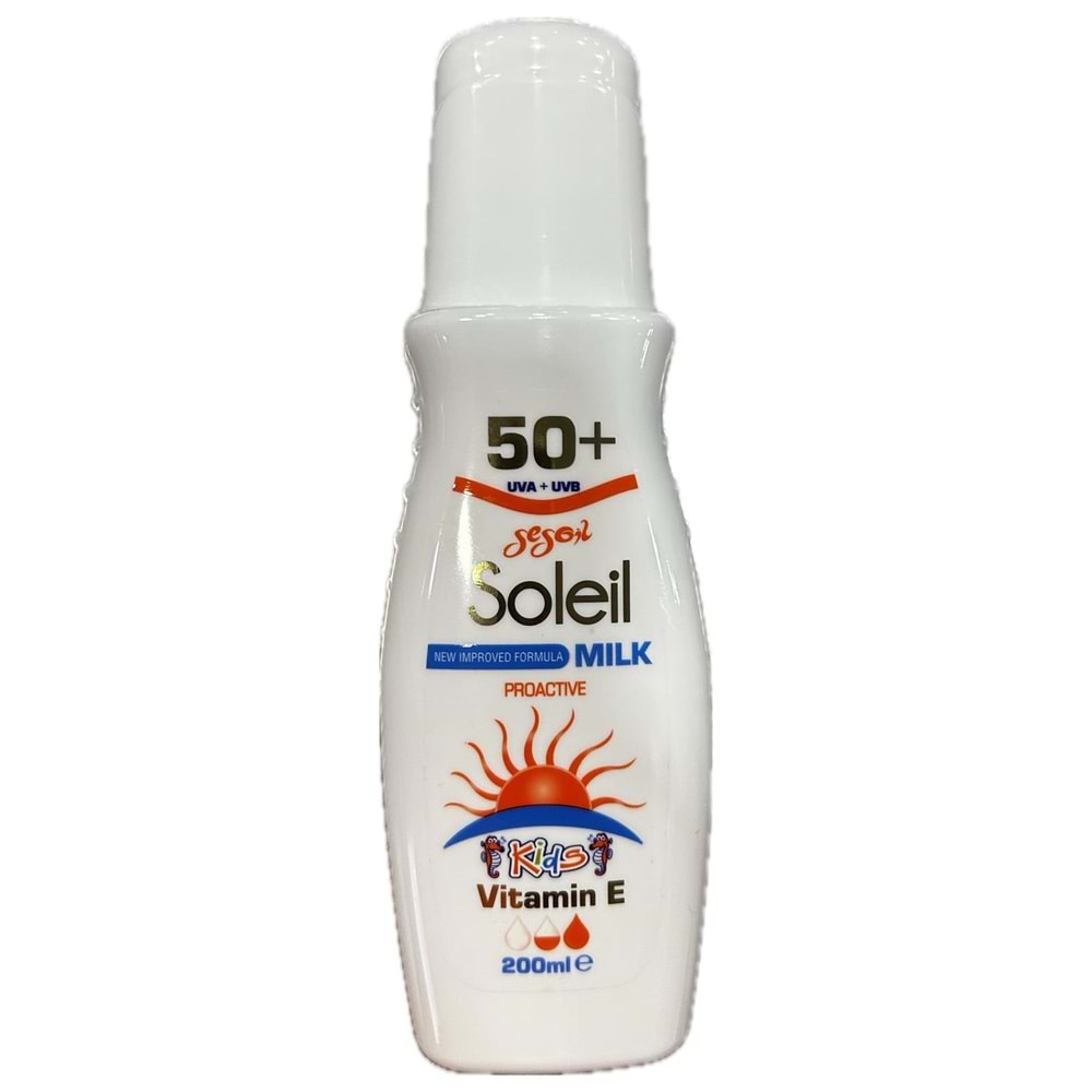 SOLEIL MILK 50+ KİDS VİTAMİN E 200ML GÜNEŞ KREMİ