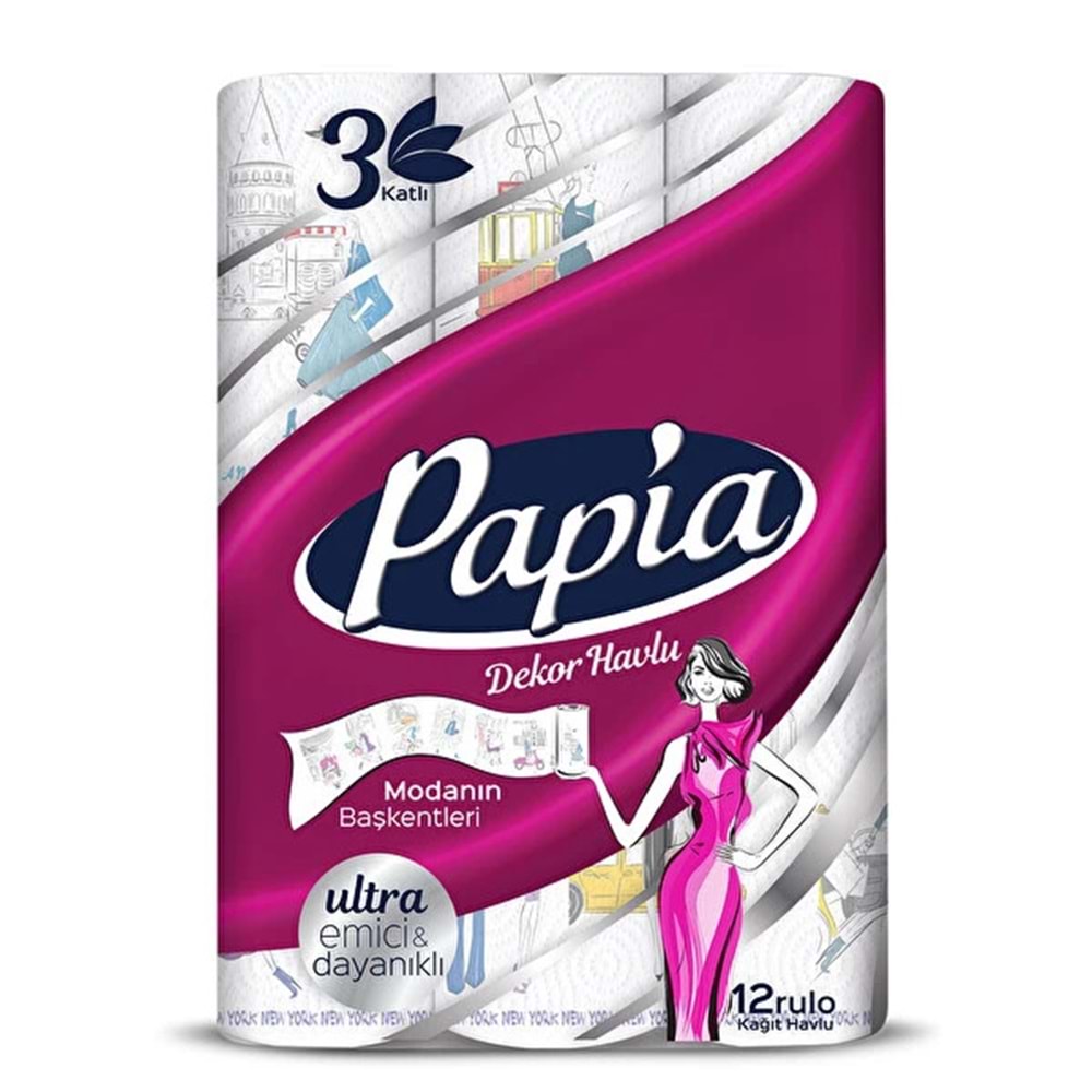 PAPİA DEKOR HAVLU 12 RULO