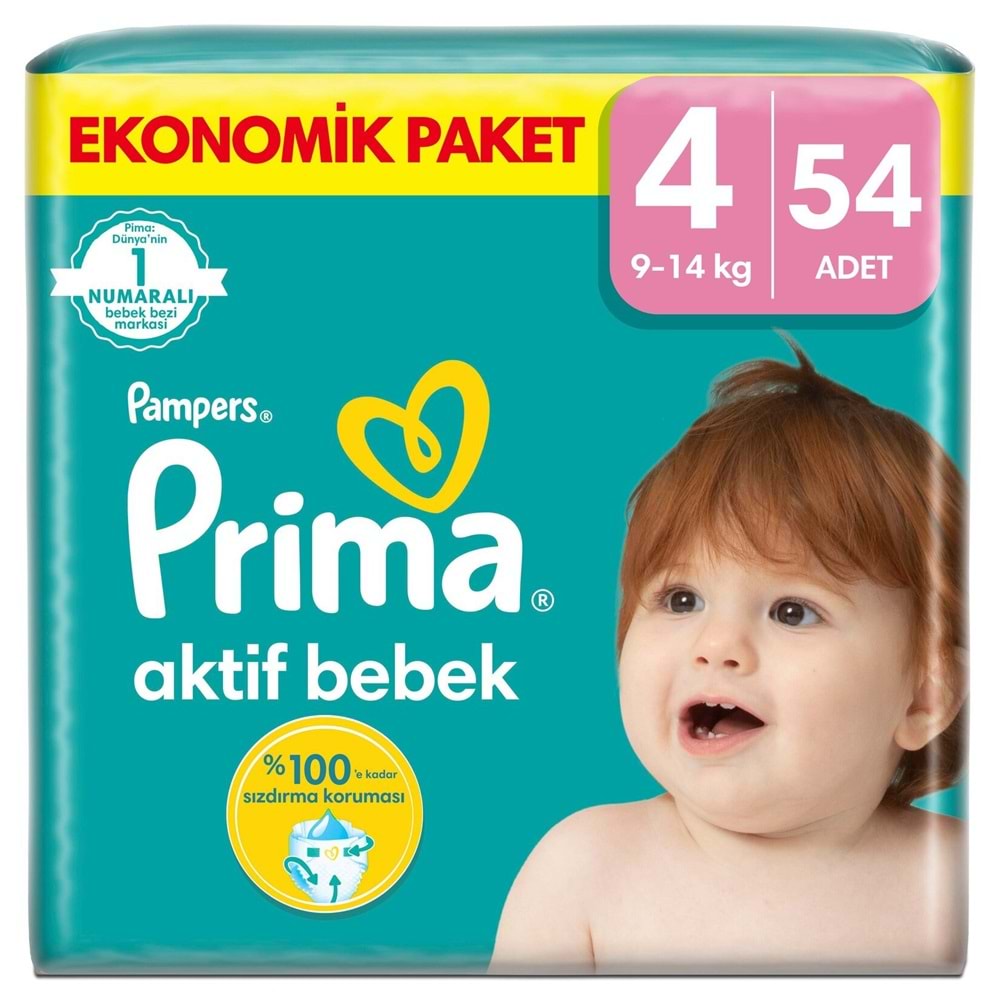 PRİMA EKONOMİK NO:4 BEDEN 54 ADET BEBEK BEZİ