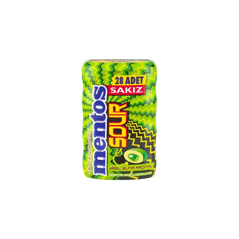 MENTOS SOUR GUM YEŞİL NANE AROMALI SAKIZ 56G