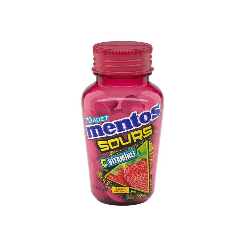 MENTOS SOURS C VİTAMİNLİ ÇİLEK AROMALI 49G