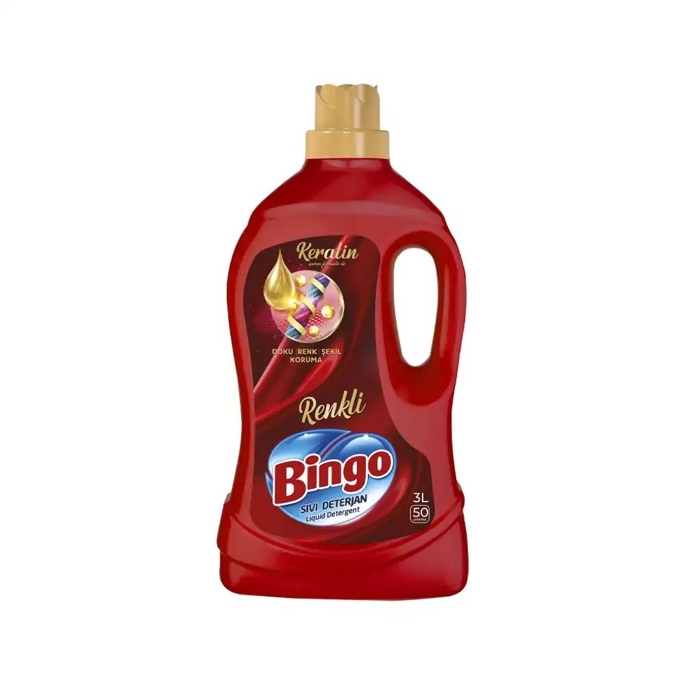 BİNGO KERATİN RENKLİ SIVI DETERJAN 3L