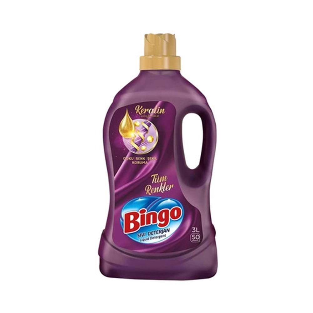 BİNGO KERATİN TÜM RENKLER SIVI DETERJAN 3L