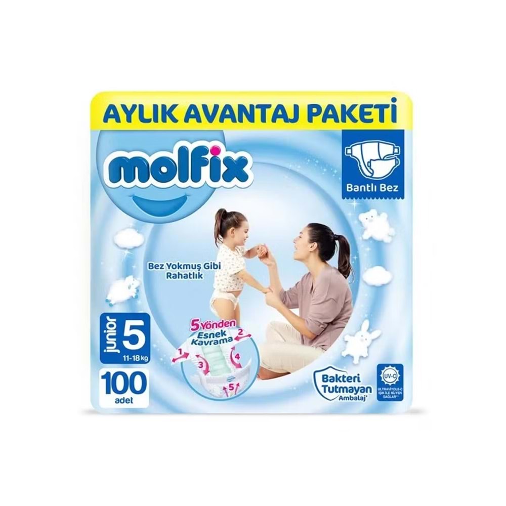 MOLFİX NO:5 JUNİOR MEGA PAKET BEBEK BEZİ 100 ADET