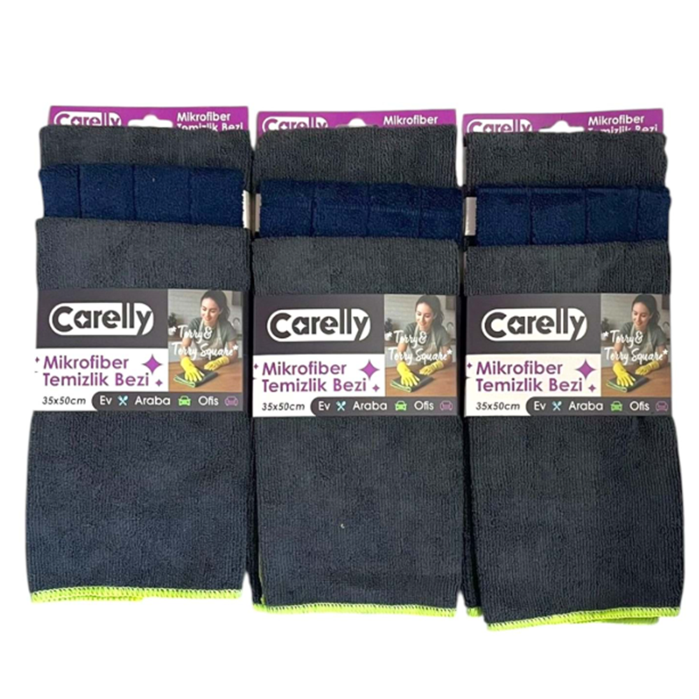 CARELLY MİKROFİBER TEMİZLİK BEZİ 35X50CM 3 ADET