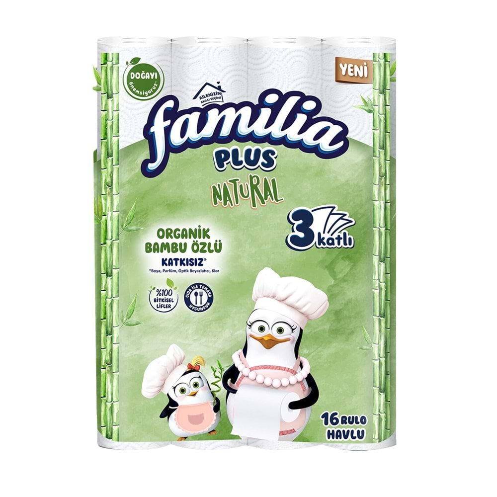 FAMİLİA NATURAL HAVLU 16 RULO HAVLU 3 KATLI