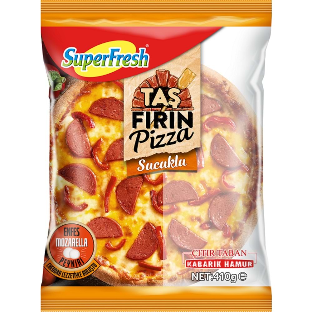 SUPERFRESH TAŞ FIRIN PİZZA SUCUKLU 410G