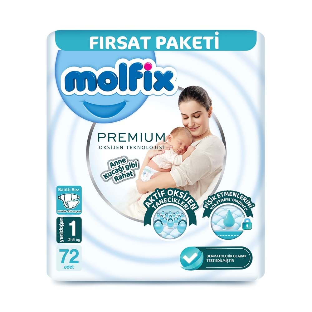 MOLFİX YENİ DOĞAN 1 NUMARA 2-5 KG 72 ADET FIRSAT PAKETİ