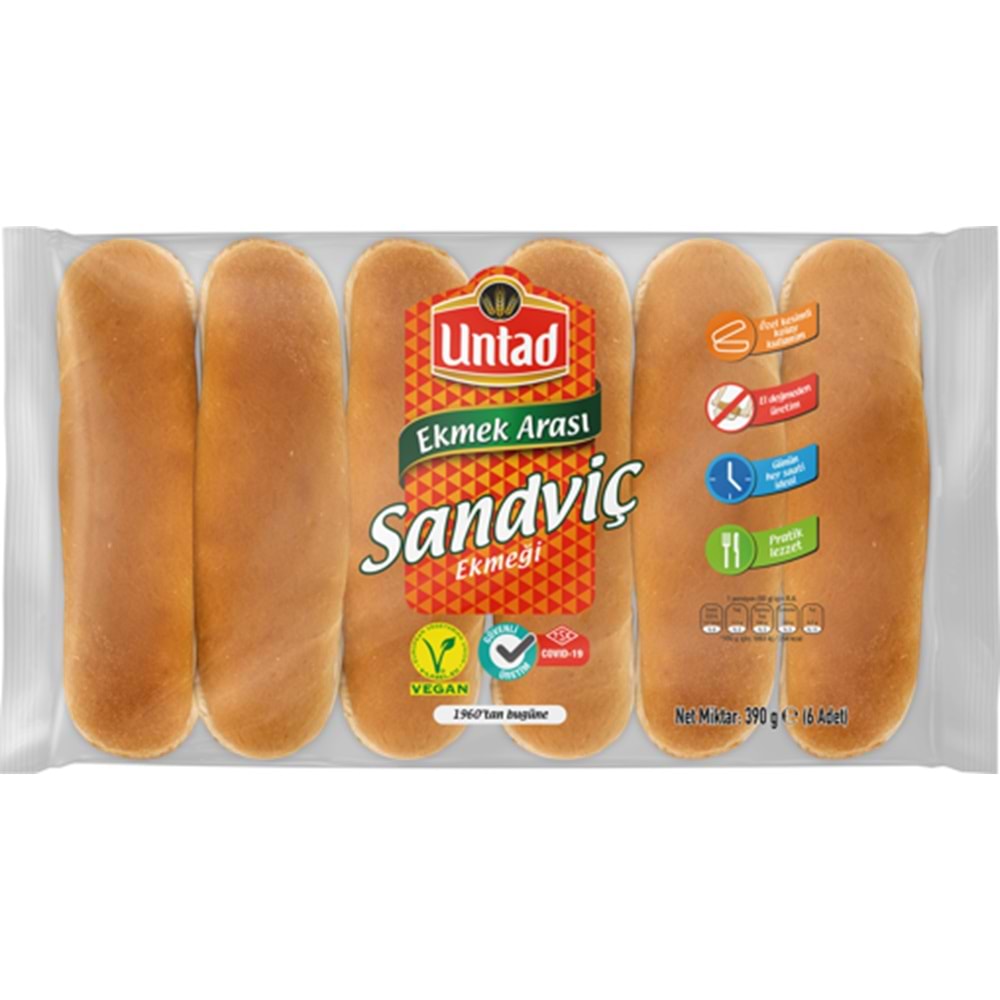 UNTAD PREMİUM SANDVİÇ EKMEĞİ 390G 6 ADET