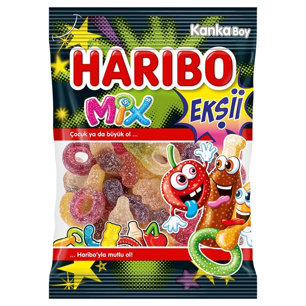 HARİBO MİX EKŞİİ MEYVE VE KOLA AROMALI YUMUŞAK ŞEKER 70G