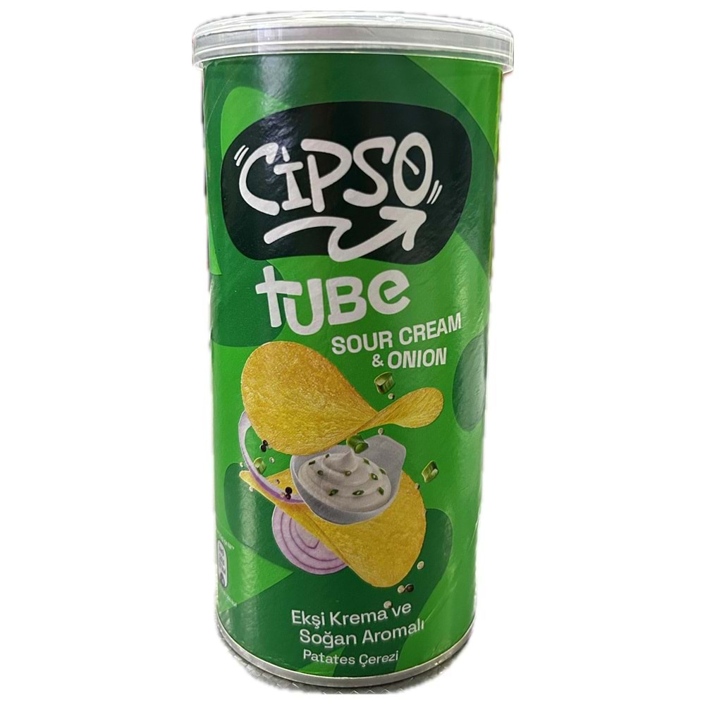 CİPSO TUBE SOUR CREAM & ONION EKŞİ KREMA VE SOĞAN 160G CİPS