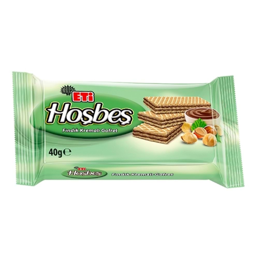 ETİ HOŞBEŞ FINDIK KREMALI GOFRET 40g