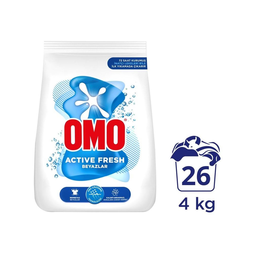 OMO ACTİVE FRESH BEYAZLAR 4KG 26 YIKAMA