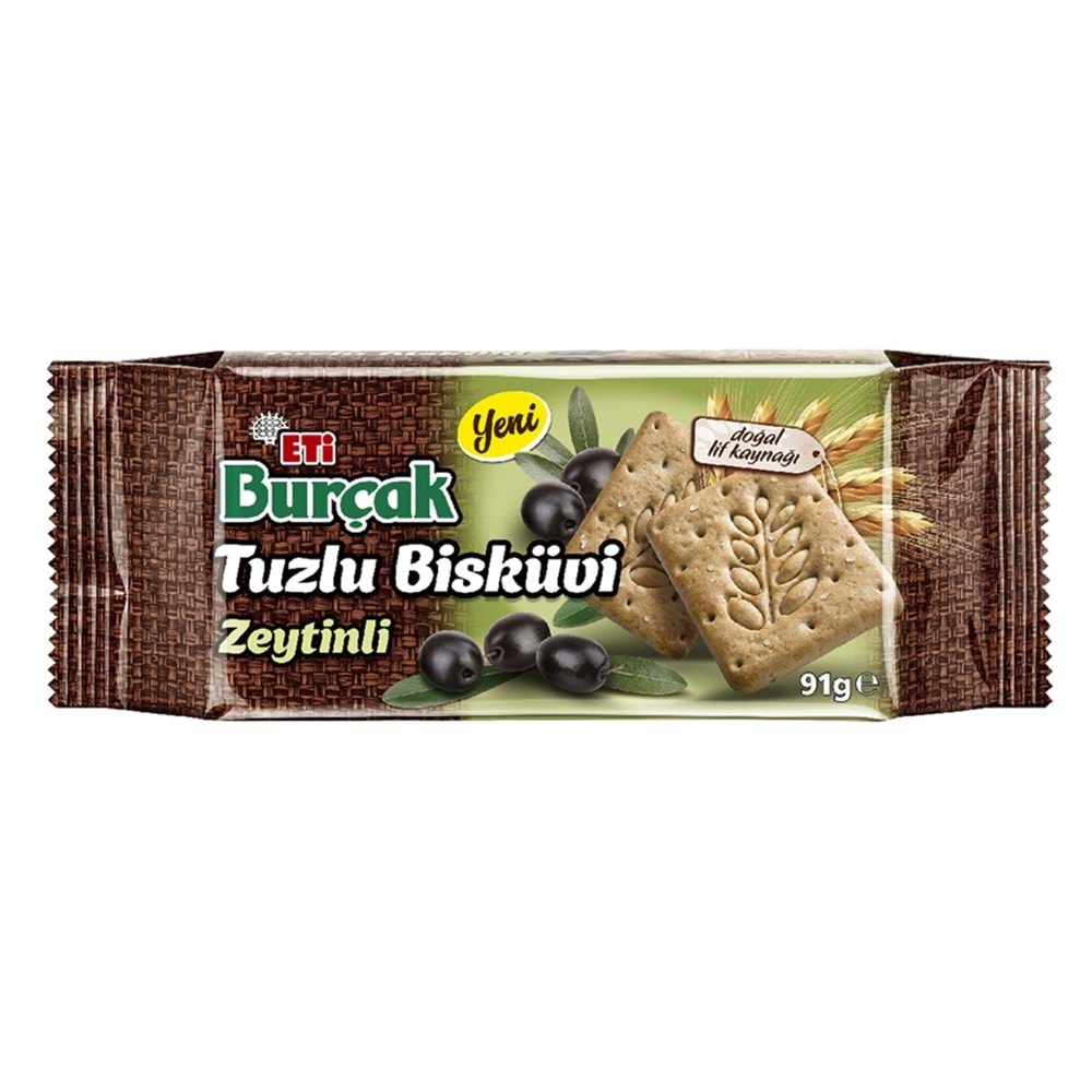 ETİ BURCAK TUZLU BİSKÜVİ ZEYTİNLİ 91G