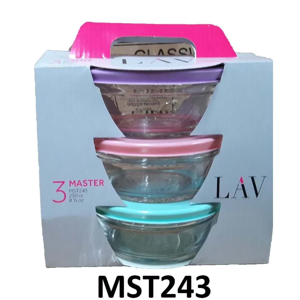 LAV MASTER 3LÜ KAPAKLI KASE MST243