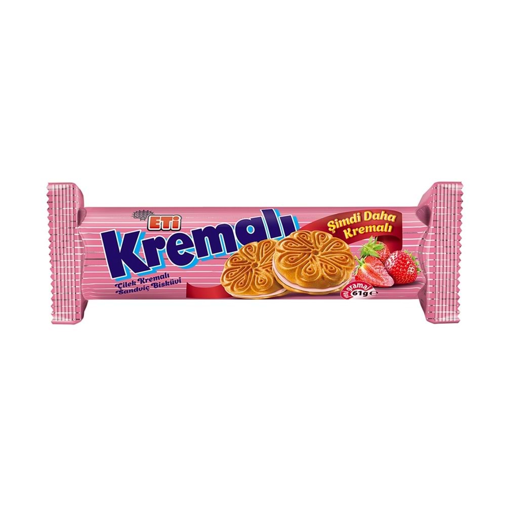 ETİ KREMALI ÇİLEK KREMALI BİSKÜVİ 61G