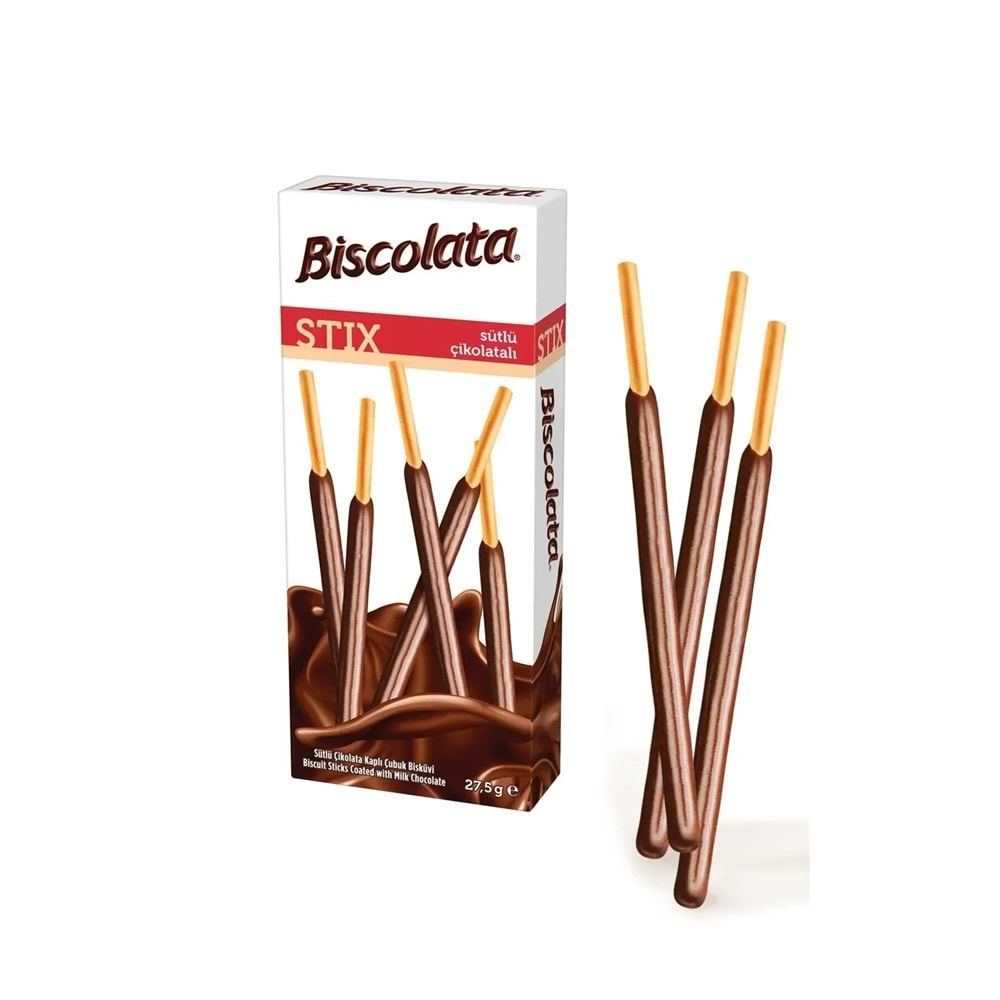 BİSCOLATA STIX SÜTLÜ ÇİKOLATALI ÇUBUK BİSKÜVİ 27,5GR