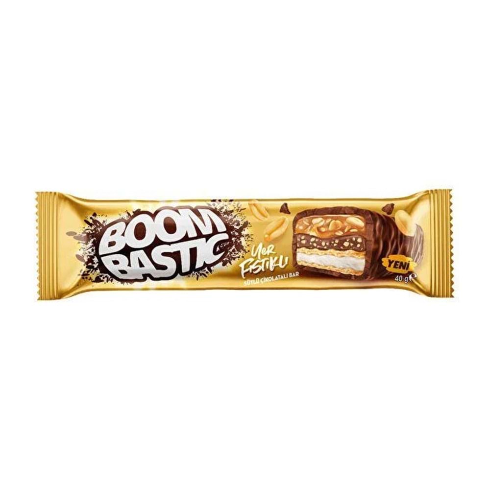 BOOM BASTIC YER FISTIKLI ÇİKOLATA BAR 40G