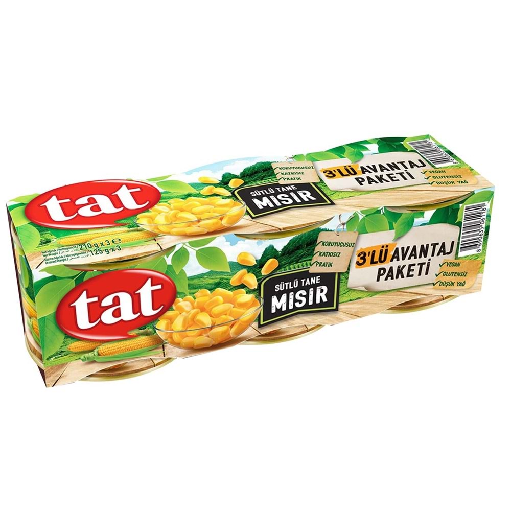 TAT SÜT MISIR TANE 210G X 3