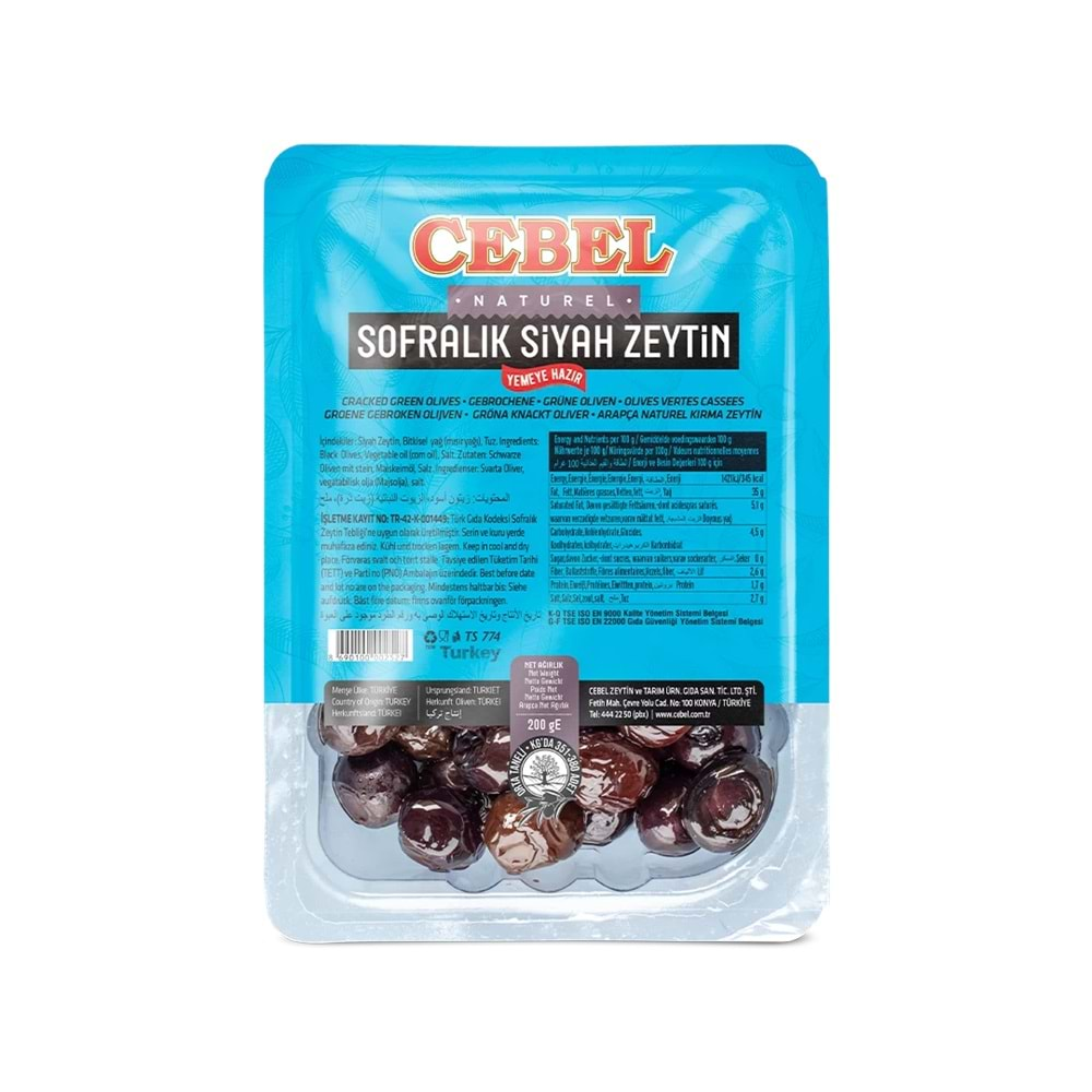 CEBEL SOFRALIK SİYAH ZEYTİN 200G