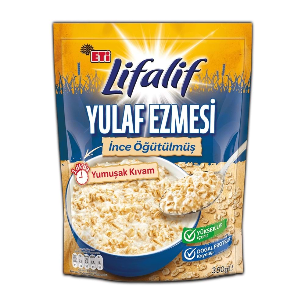 ETİ LİFALİF YULAF EZMESİ İNCE ÖĞÜTÜLMÜŞ 350G