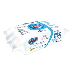 BİNGO PRATİK ÇOK AMAÇLI YÜZEY TEMİZLİK HAVLUSU BEYAZ SABUN 96 ADET