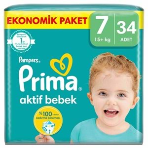PRİMA EKONOMİK NO:7 BEDEN 34 ADET BEBEK BEZİ