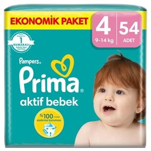 PRİMA EKONOMİK NO:4 BEDEN 54 ADET BEBEK BEZİ