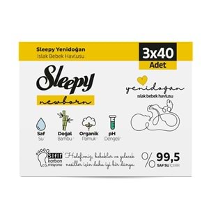SLEEPY NBORN BEBEK HAVLUSU 3X40 ADET