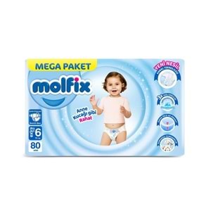 MOLFİX NO:6 EXTRA LARGE MEGA PAKET BEBEK BEZİ 80 ADET