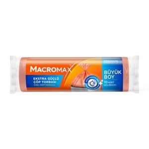 MACROMAX BÜYÜK BOY EKSTRA GÜÇLÜ ÇÖP TORBASI 65X80CM 10 ADET