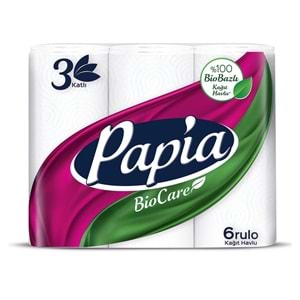 PAPİA BİO CARE KAĞIT HAVLU 6 ADET 3 KATLI