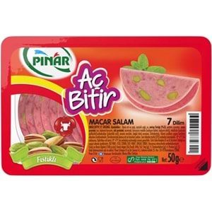 PINAR AÇ BİTİR DANA MACAR SALAM 7 DİLİM 50G