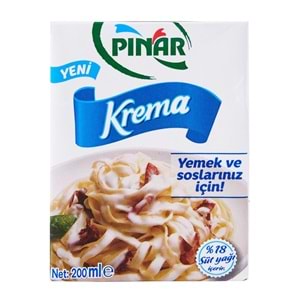PINAR KREMA %18 YAĞ YEMEK VE SOSLARINIZ İÇİN 200ML
