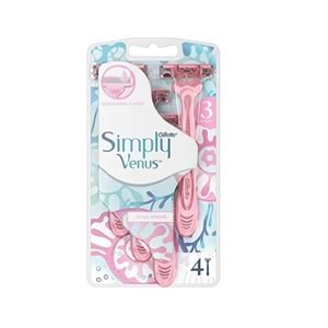 GİLETTE VENÜS SİMPLY 3 BICAKLI 4 LÜ TAKIM
