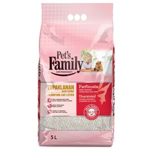 PETS FAMİLY NATUREL İNCE BENTONİT KEDİ KUMU 5LT PEMBE