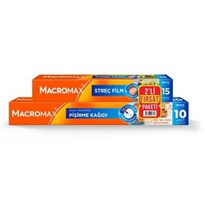 MACROMAX PİŞİRME KAĞIDI 2Lİ FIRSAT PAKETİ (STREÇ FİLM+PİŞİRME KAĞIDI)