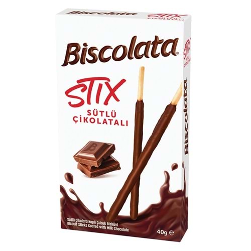BİSCOLATA STIX SÜTLÜ ÇİKOLATALI ÇUBUK BİSKÜVİ 40g