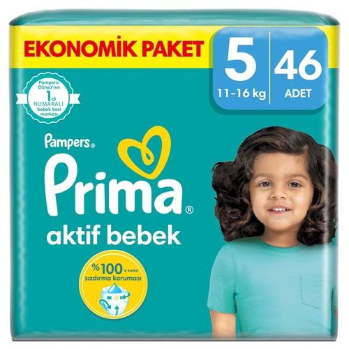 PRİMA EKONOMİK NO:5 BEDEN 46 ADET BEBEK BEZİ