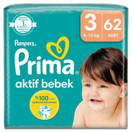 PRİMA EKONOMİK NO:3 BEDEN 62 ADET BEBEK BEZİ