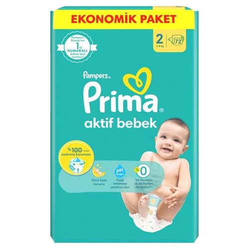 PRİMA EKONOMİK NO:2 BEDEN 72 ADET BEBEK BEZİ