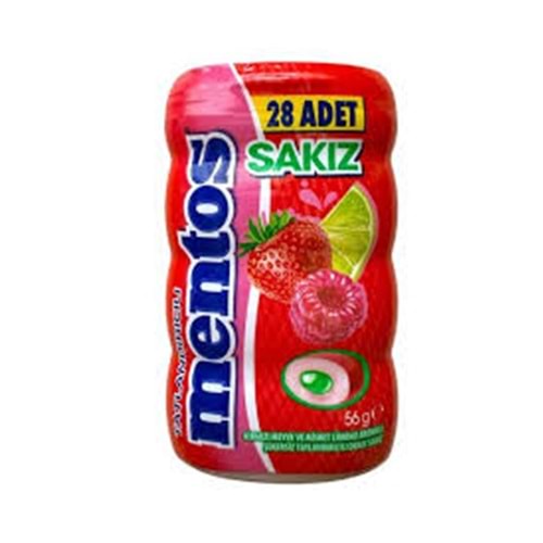 MENTOS KIRMIZI MEYVE AROMALI VE MİSKET LİMON AROMALI SAKIZ 56G