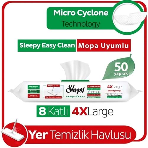 SLEEPY MİCRO CYCLONE YER TEMİZLİK HAVLUSU MOP 50 ADET