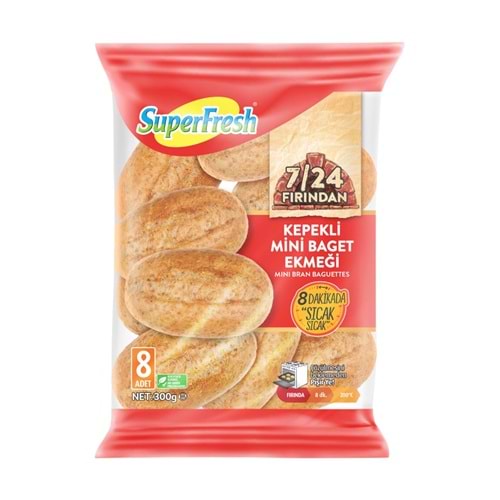 SUPERFRESH FIRINDAN KEPEKLİ MİNİ BAGET EKMEĞİ 8 ADET