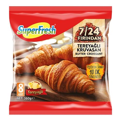 SUPERFRESH FIRINDAN TEREYAĞLI KRUVASAN 8 ADET 360G
