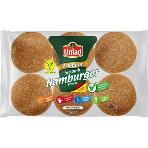 UNTAD PREMİUM SUSAMLI HAMBURGER EKMEĞİ 510G 6 ADET