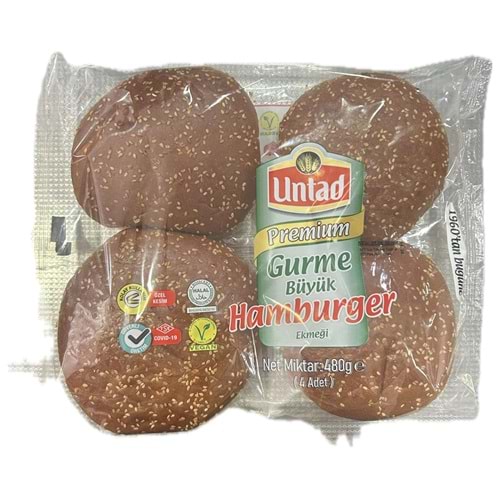 UNTAD PREMİUM GURME BÜYÜK HAMBURGER EKMEĞİ 480G 4 ADET