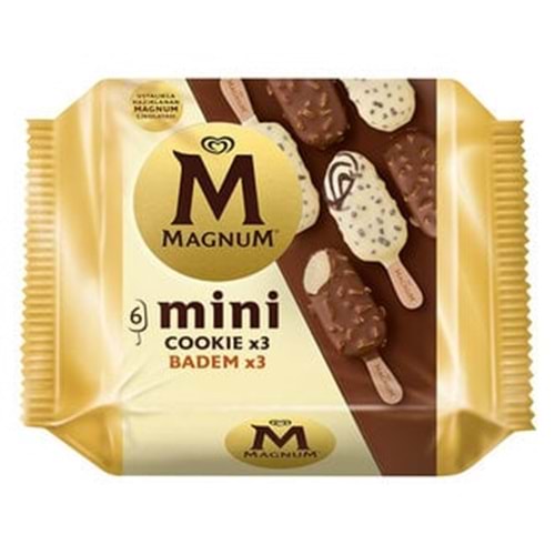 ALGİDA MAGNUM MİNİ COOKİE X3 BADEM X3 337,5ML