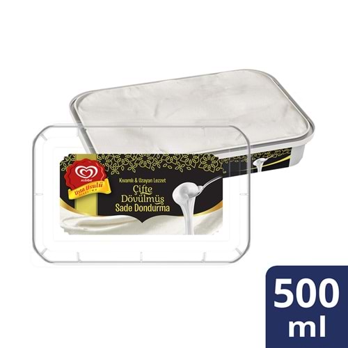 ALGİDA USTA USULÜ ÇİFTE DÖVÜLMÜŞ SADE DONDURMA 500ML