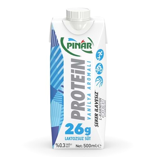 PINAR PROTEİN VANİLYA AROMALI LAKTOZSUZ SÜT 500ML